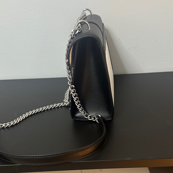 Michael Kors Whitney NWT Black and White Crossbody Bag w Silver Studs Hardware - Picture 6 of 12